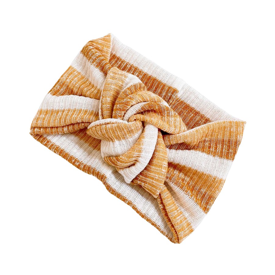 Girl Eyee Kids | Twist Knot Headband, Terracotta Stripe