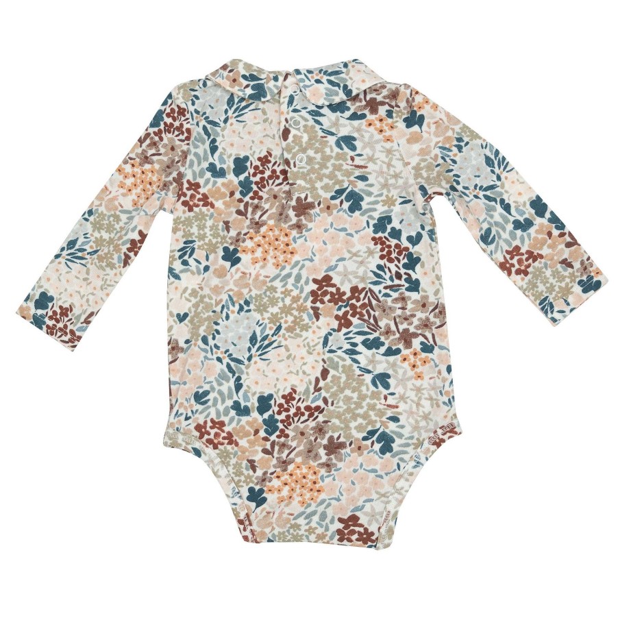 Girl Angel Dear | Peter Pan Collar Bodysuit, Painted Fall Floral