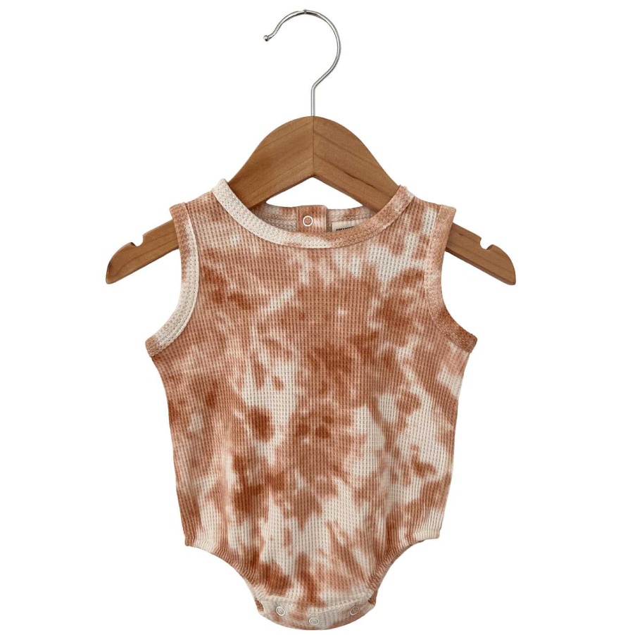 Girl SpearmintLOVE | Organic Waffle Bubble Romper, Spice Tie Dye