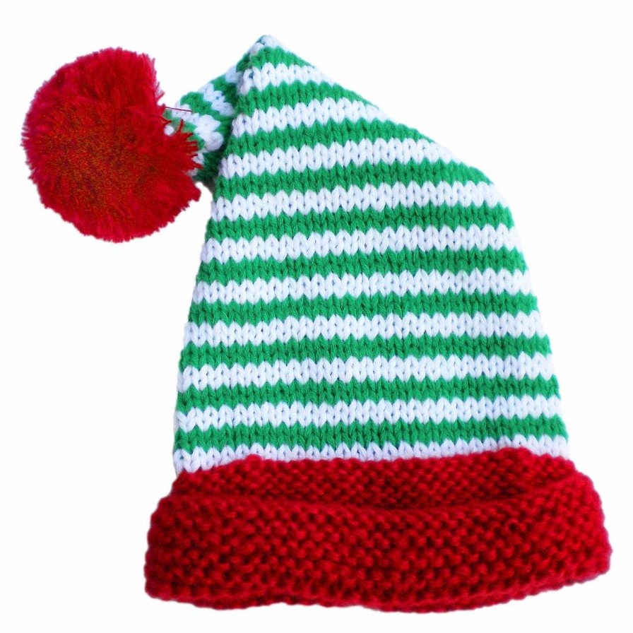 Accessories Huggalugs | Santa Knit Hat, Peppermint Twist