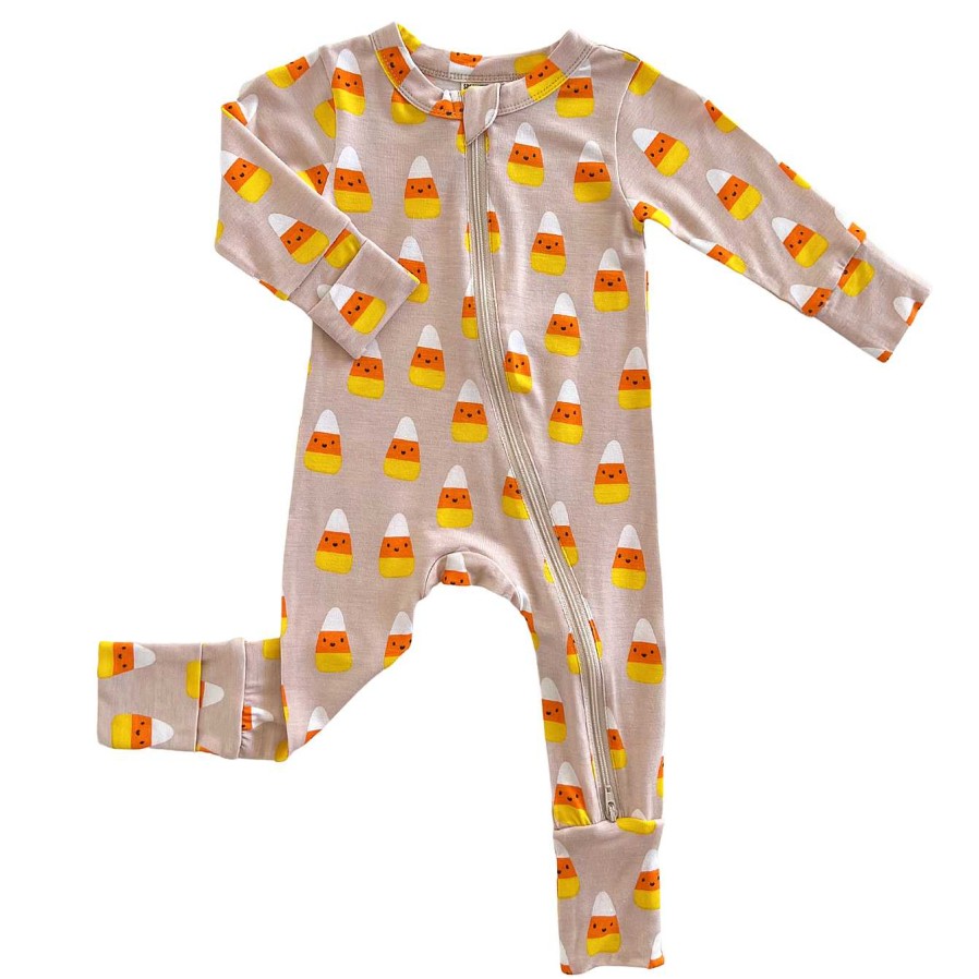 Girl SpearmintLOVE | 2-Way Convertible Zip Romper, Candy Corn