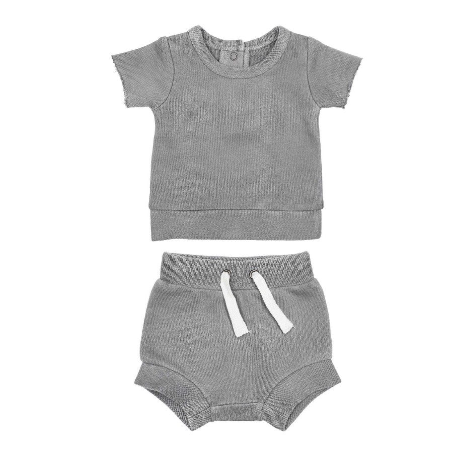 Boy L'ovedbaby | French Terry Tee & Shorties Set, Mist