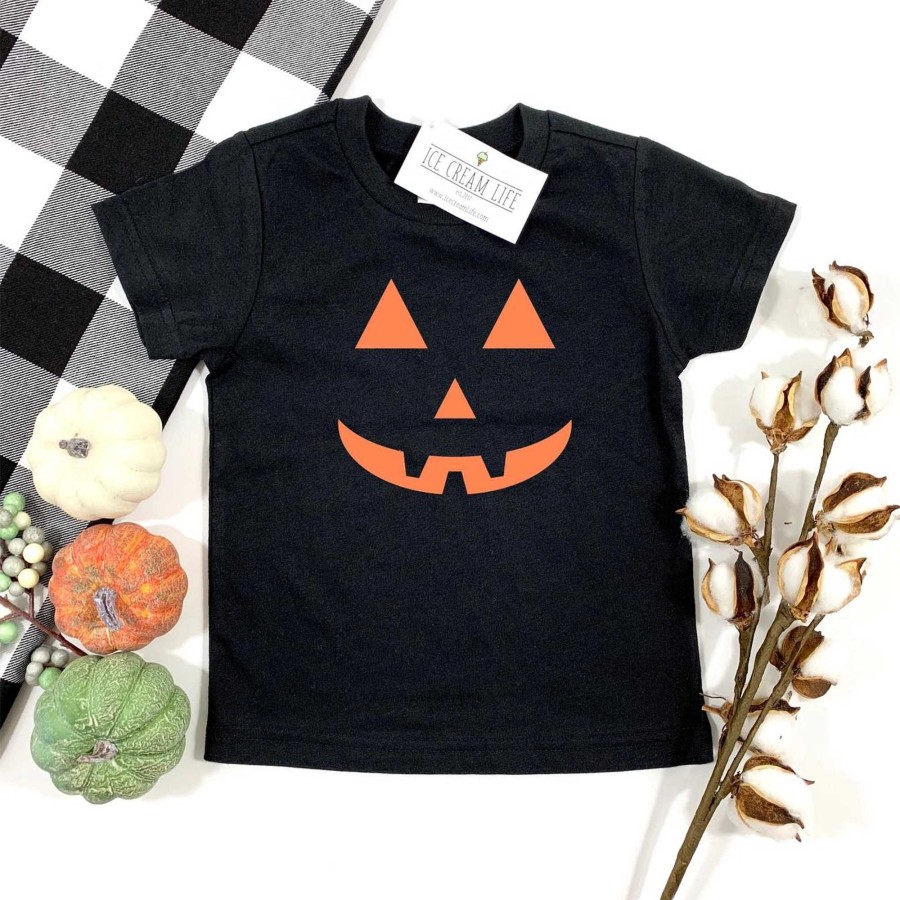 Boy Ice Cream Life | Jack-O-Lantern Halloween Kid'S Graphic Tee, Black