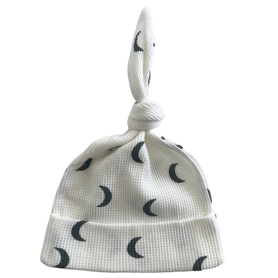 Boy SpearmintLOVE | Organic Waffle Knot Beanie, White/Blue Moon