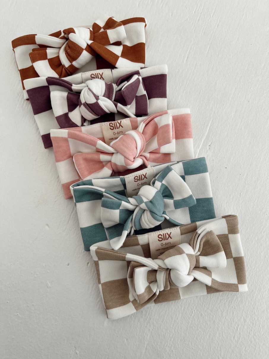 Girl SIIX Collection | Berry Cheesecake Checkerboard / Organic Bow