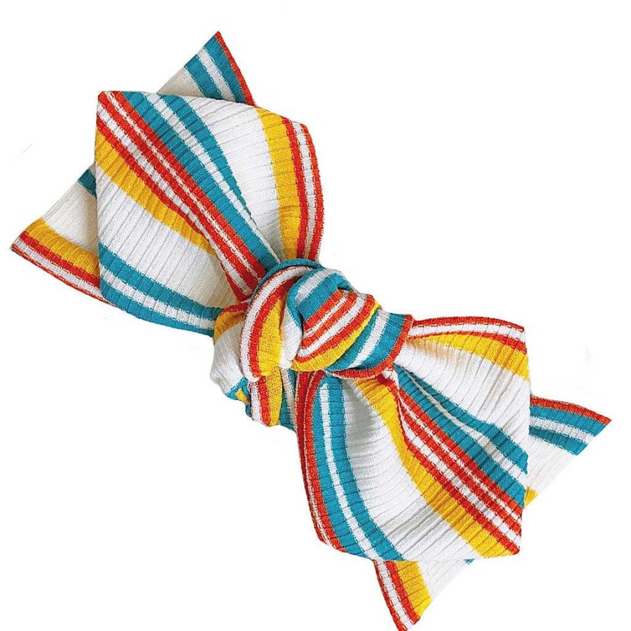 Girl Eyee Kids | Top Knot Headband, Ribbed Desert Sunset Stripes