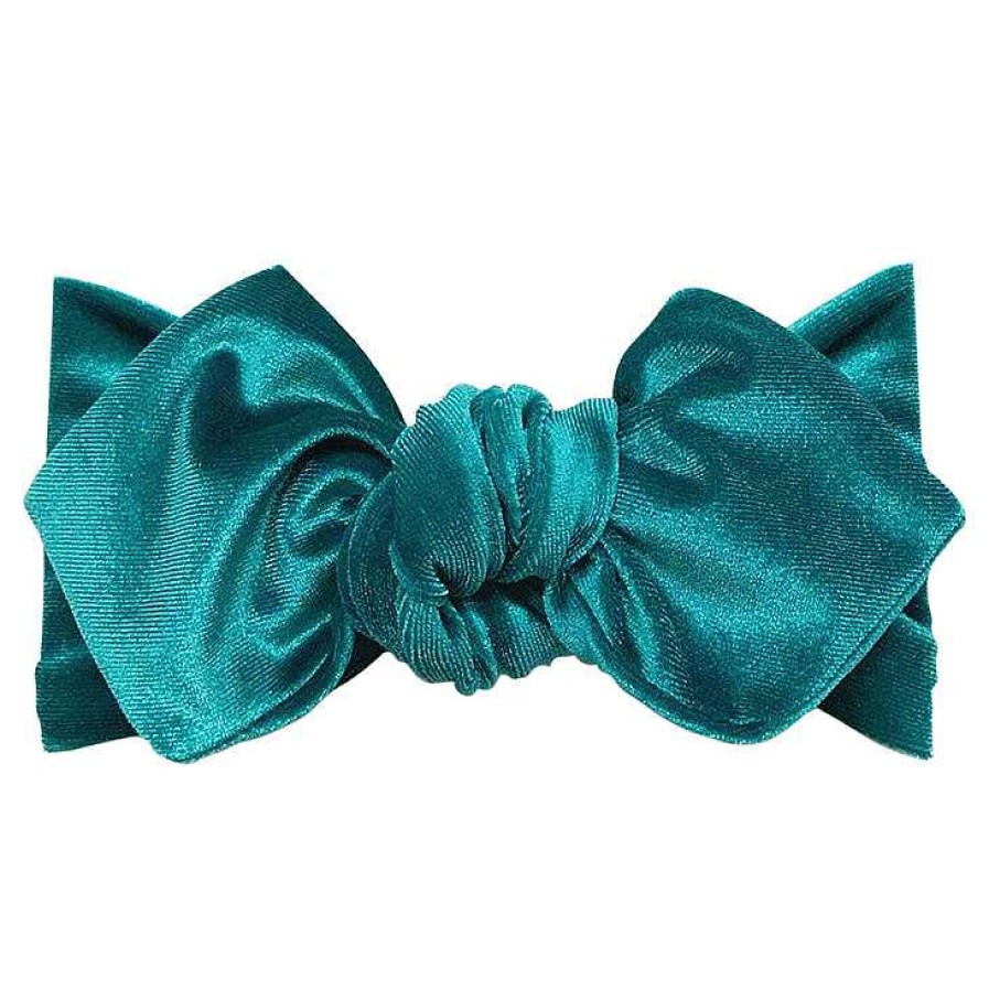 Girl Eyee Kids | Top Knot Headband, Peacock Velvet