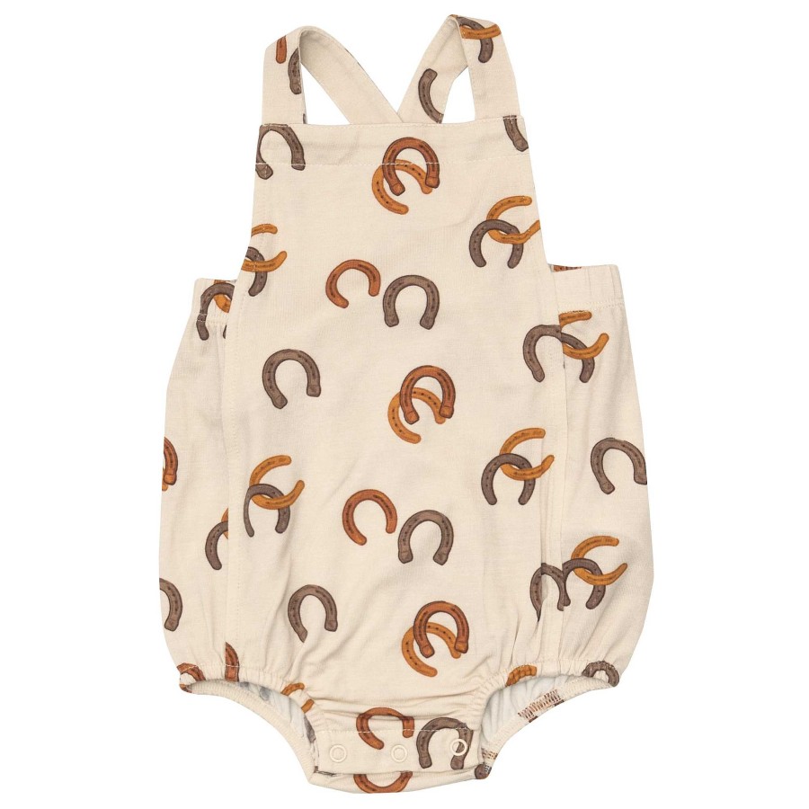 Boy Angel Dear | Retro Sunsuit, Lucky Horseshoe