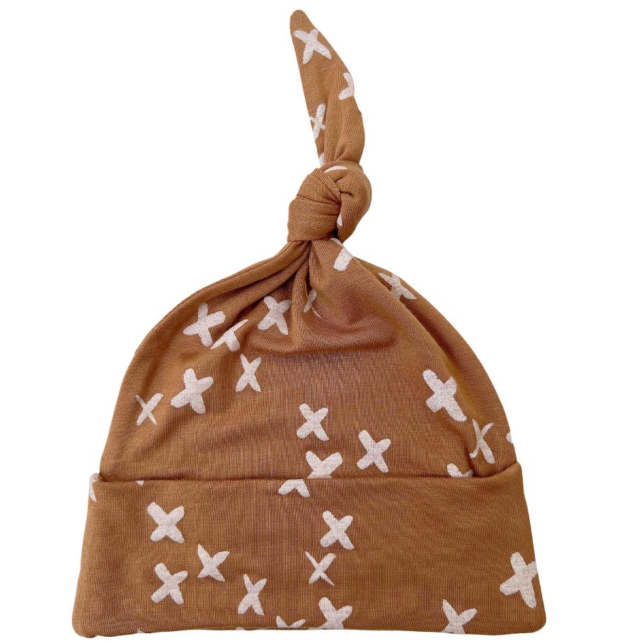 Accessories SpearmintLOVE | Newborn Knot Beanie, Nutmeg Kisses