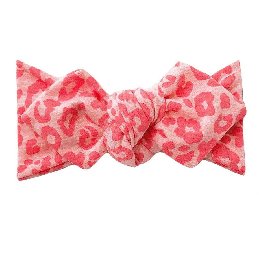 Girl Eyee Kids | Top Knot Headband, Coral Leopard