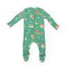 Boy Angel Dear | Zip Footie, Green Gingerbread Sleigh