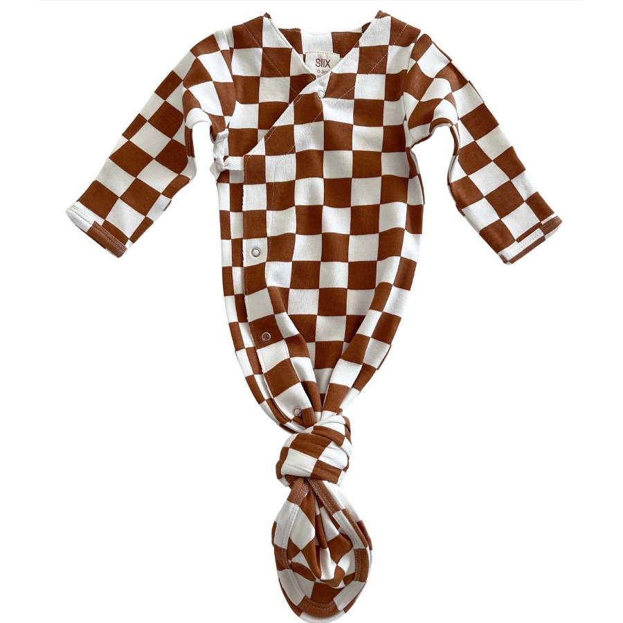 Boy SIIX Collection | Stracciatella Checkerboard / Organic Kimono Knot Gown