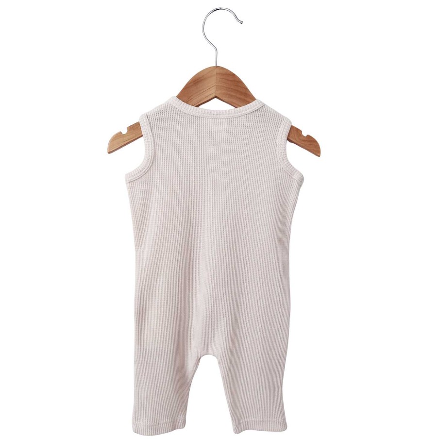 Boy SpearmintLOVE | Organic Waffle Easy Romper, Snow