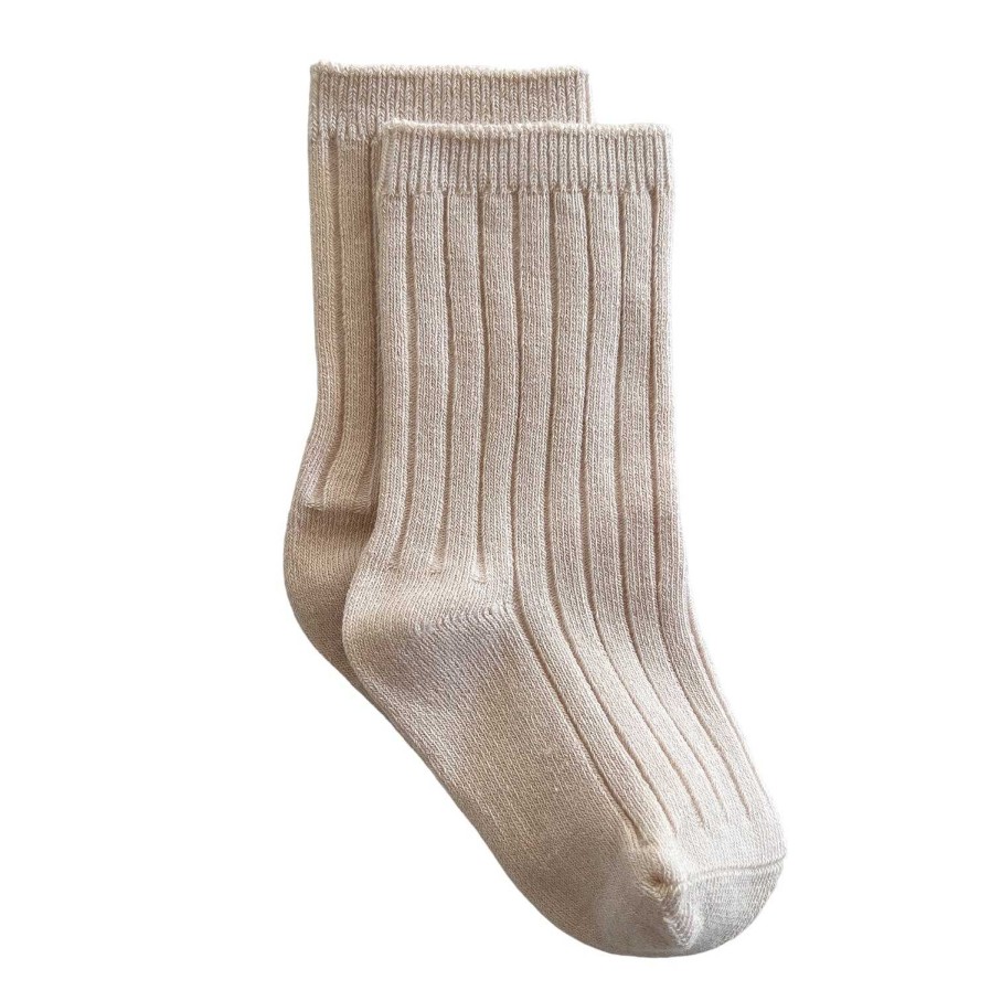 Accessories Sold by SpearmintLOVE | Basic Ribbed Socks, Cream