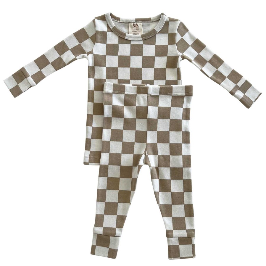 Boy SIIX Collection | Tiramisu Checkerboard / Organic 2-Piece Set