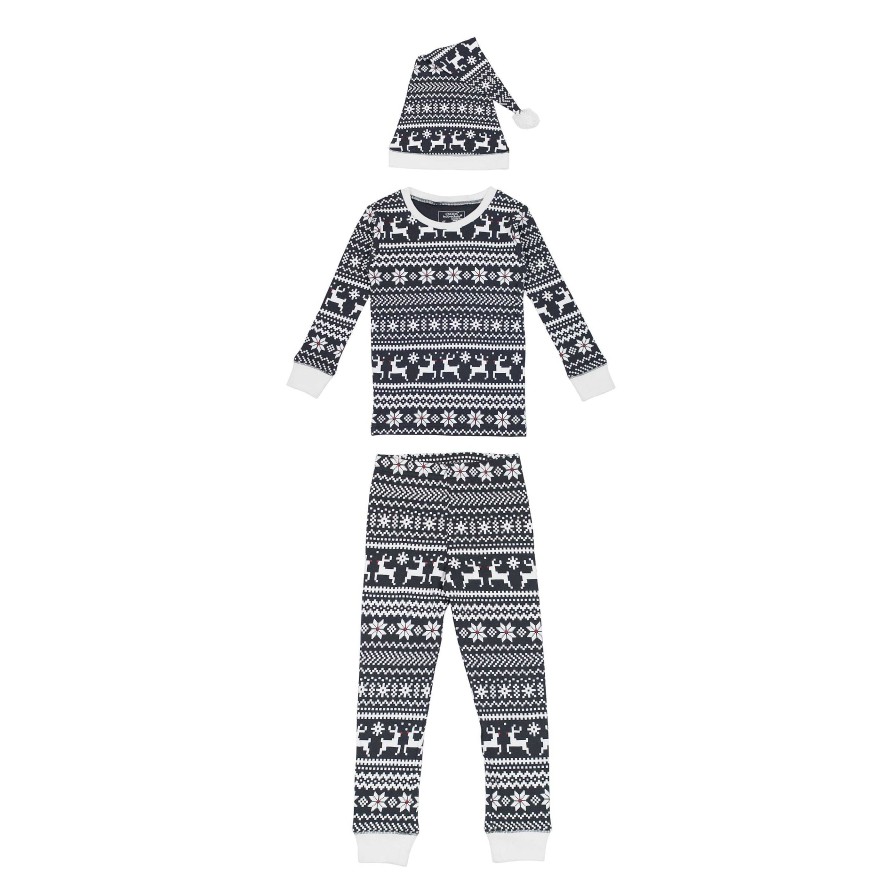 Girl L'ovedbaby | Organic Holiday Lounge & Cap Set, Rudolph