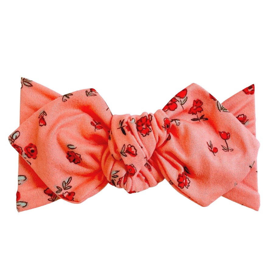 Girl Eyee Kids | Top Knot Headband, Coral Floral