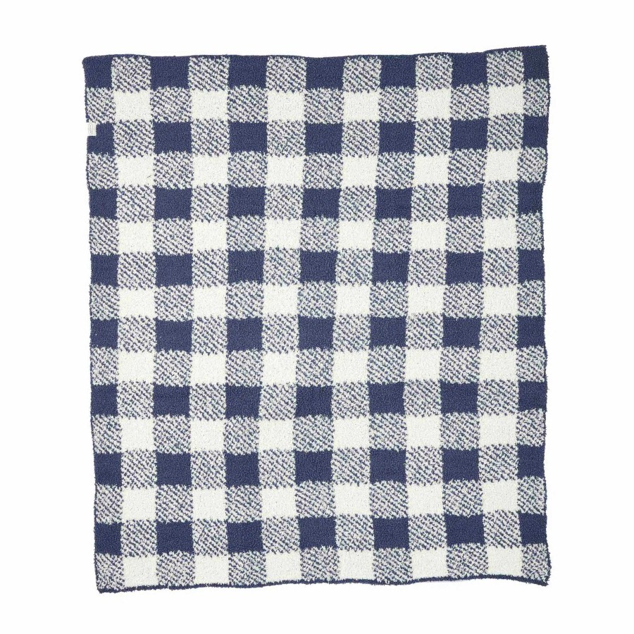 Baby Stuff Mud Pie | Chenille Blanket, Navy Check