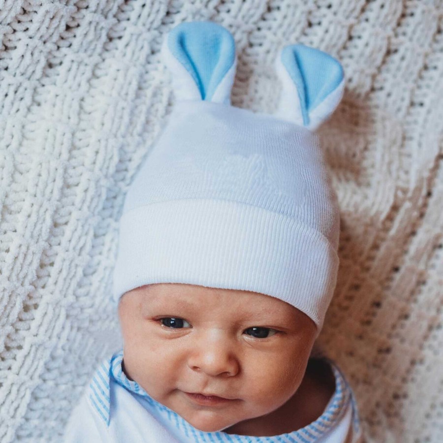 Accessories Ily Bean | Newborn Hat, Blue Bunny Ears