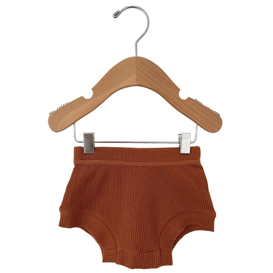 Boy SpearmintLOVE | Organic Cotton Waffle Shorts, Caramel