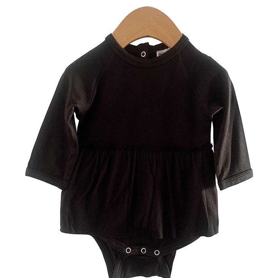 Girl SpearmintLOVE | Long Sleeve Skirted Bodysuit, Black