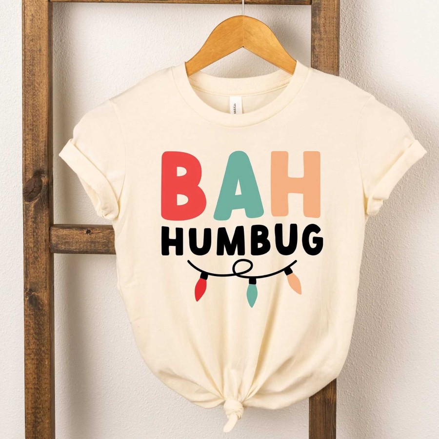 Boy The Juniper Shop | Bah Humbug Lights Short Sleeve Tee, Cream