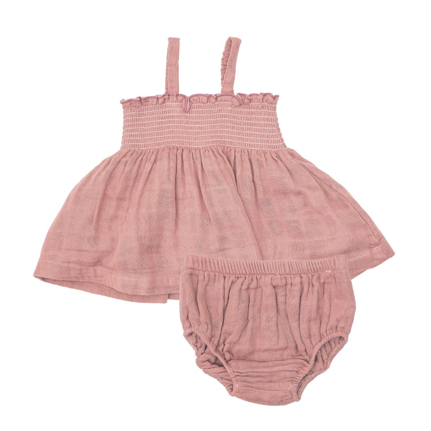 Girl Angel Dear | Smocked Top & Bloomer, Rose Tan