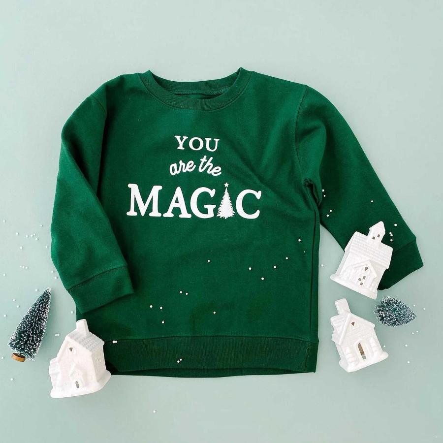 Boy The Wishing Elephant | You Are The Magic Kids Sweatshirt, Green