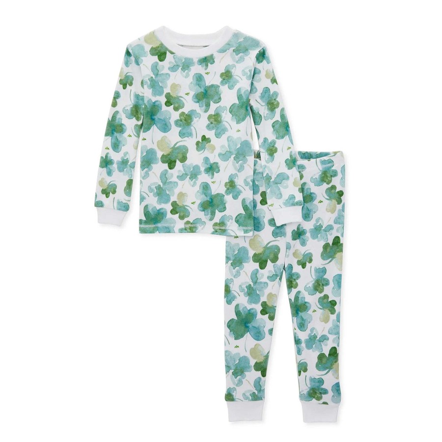 Boy Burt's Bees Baby | St Patrick'S Day Organic 2-Piece Pajama Set, Cutest Clover