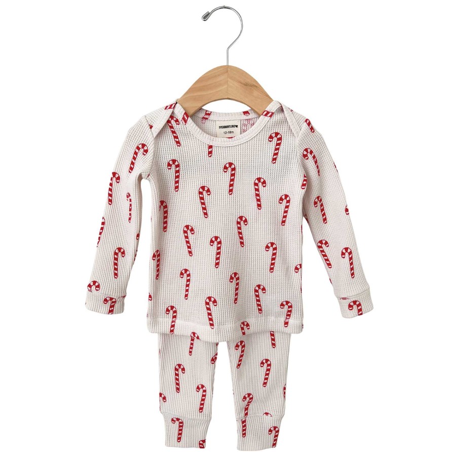 Girl SpearmintLOVE | Organic Waffle 2-Piece Set, Candy Cane