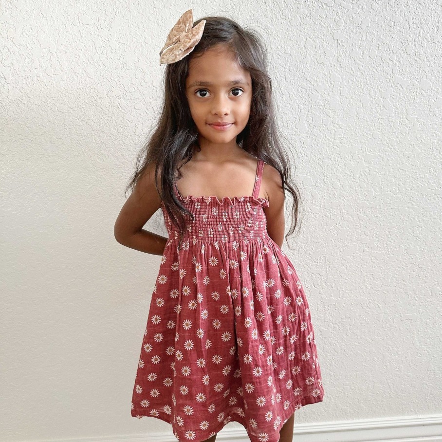 Girl Angel Dear | Muslin Smocked Tube Dress, Daisy Dot