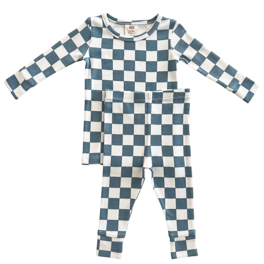 Boy SIIX Collection | Blueberry Muffin Checkerboard / Organic 2-Piece Set