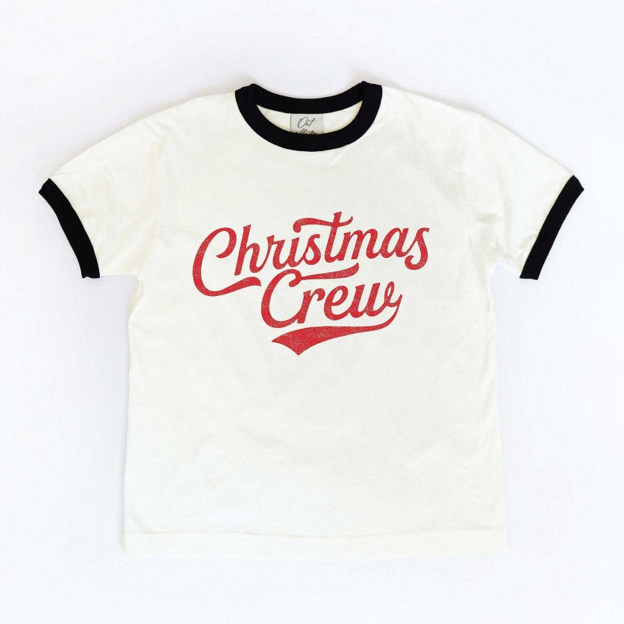 Boy Oat Collective | Christmas Crew Toddler Ringer Graphic Tee, Natural/Black