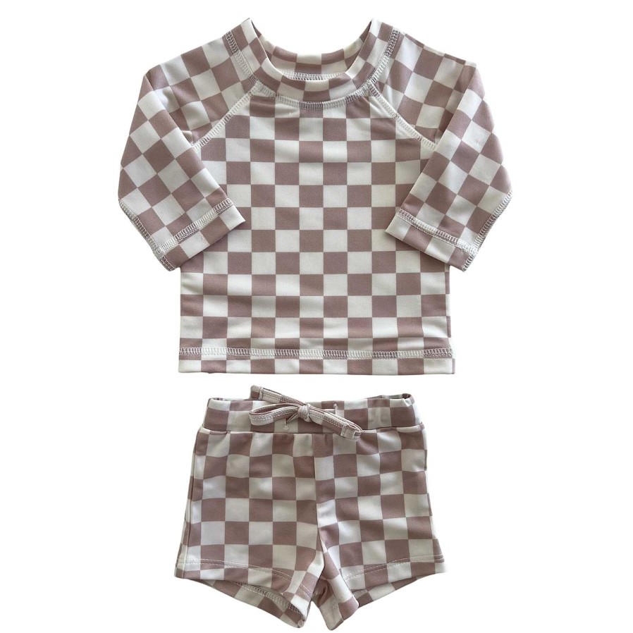 Boy SIIX Collection | Tiramisu Checkerboard / Mar Rashguard Set / Upf 50+