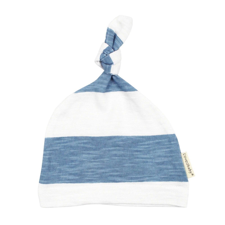 Accessories L'ovedbaby | Organic Slub Jersey Knotted Beanie, Pool Stripe