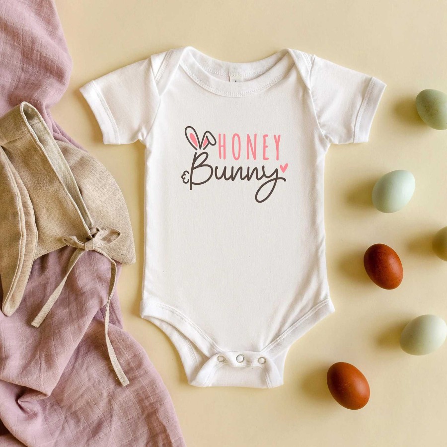 Girl The Juniper Shop | Honey Bunny Short Sleeve Bodysuit, White