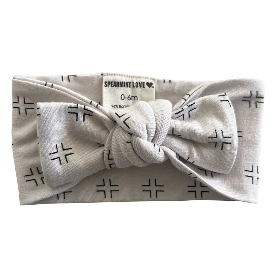 Girl SpearmintLOVE | Knot Bow, Natural/Black Geo