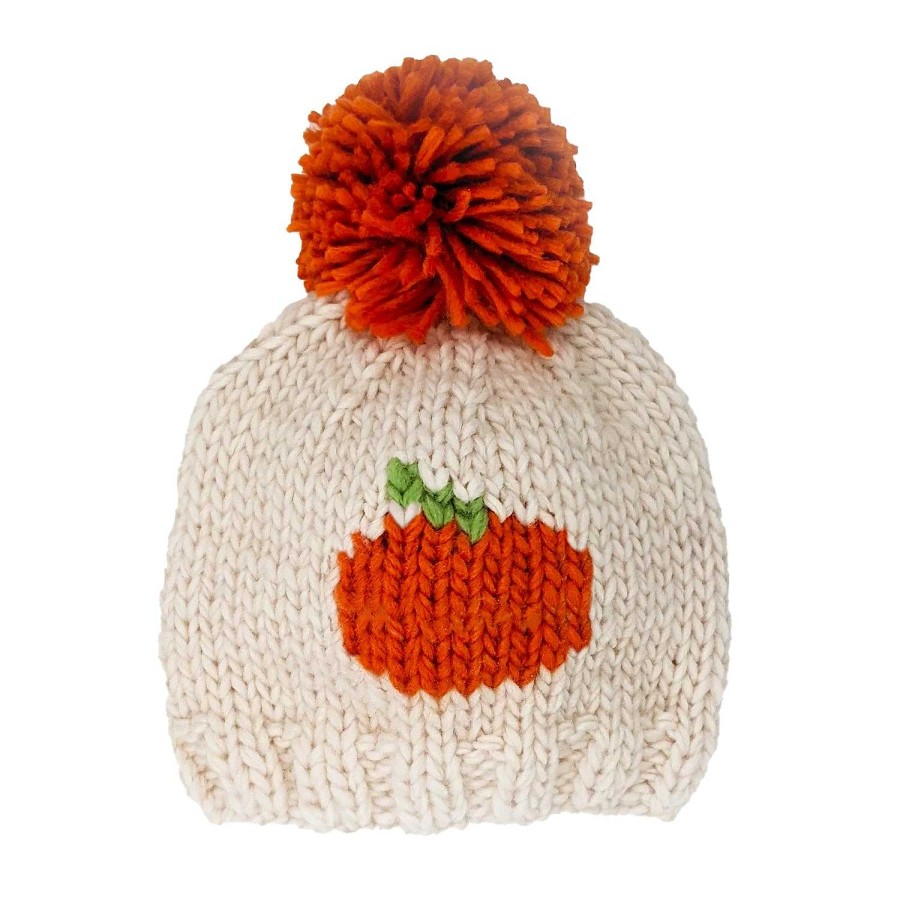 Accessories Huggalugs | Pumpkin Knit Pom Hat