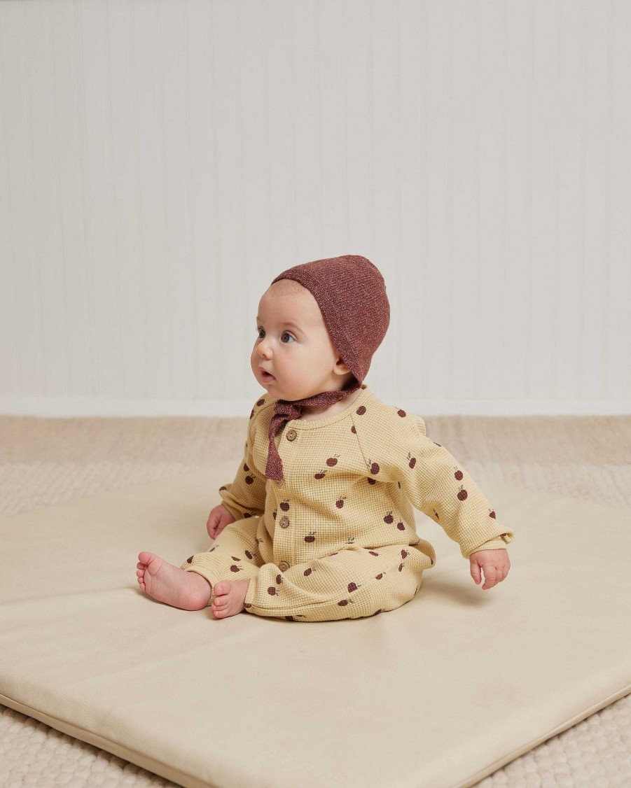 Girl Quincy Mae | Organic Waffle Long Sleeve Jumpsuit, Apples