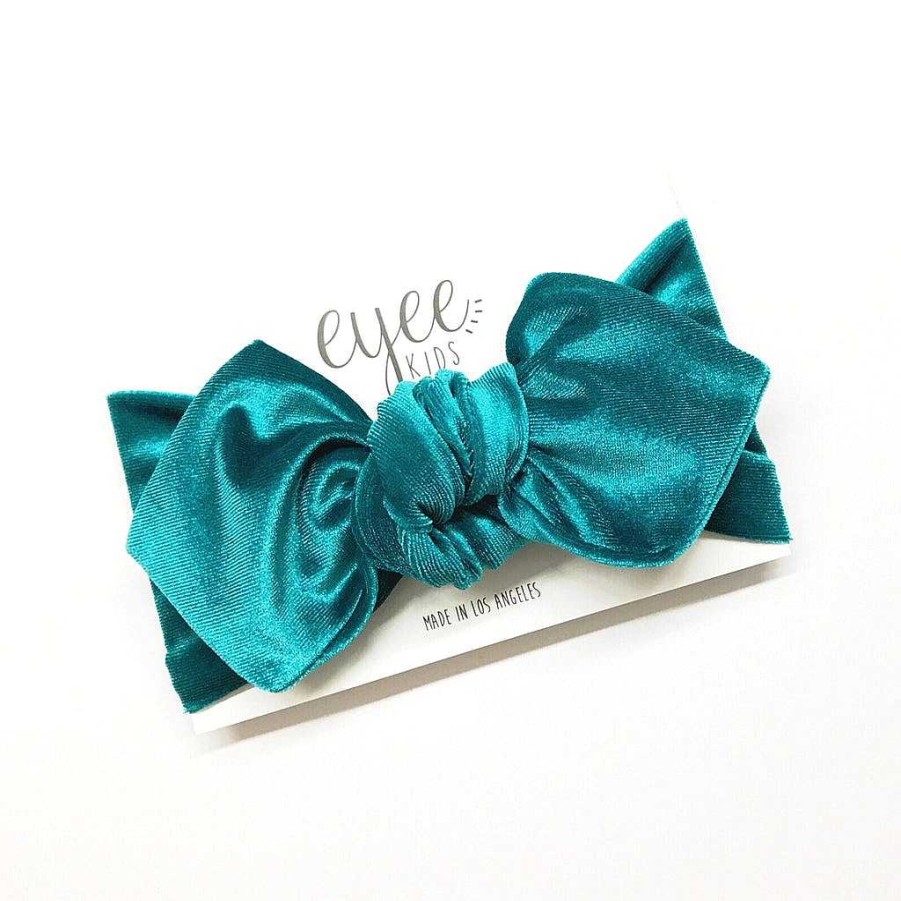 Girl Eyee Kids | Top Knot Headband, Peacock Velvet