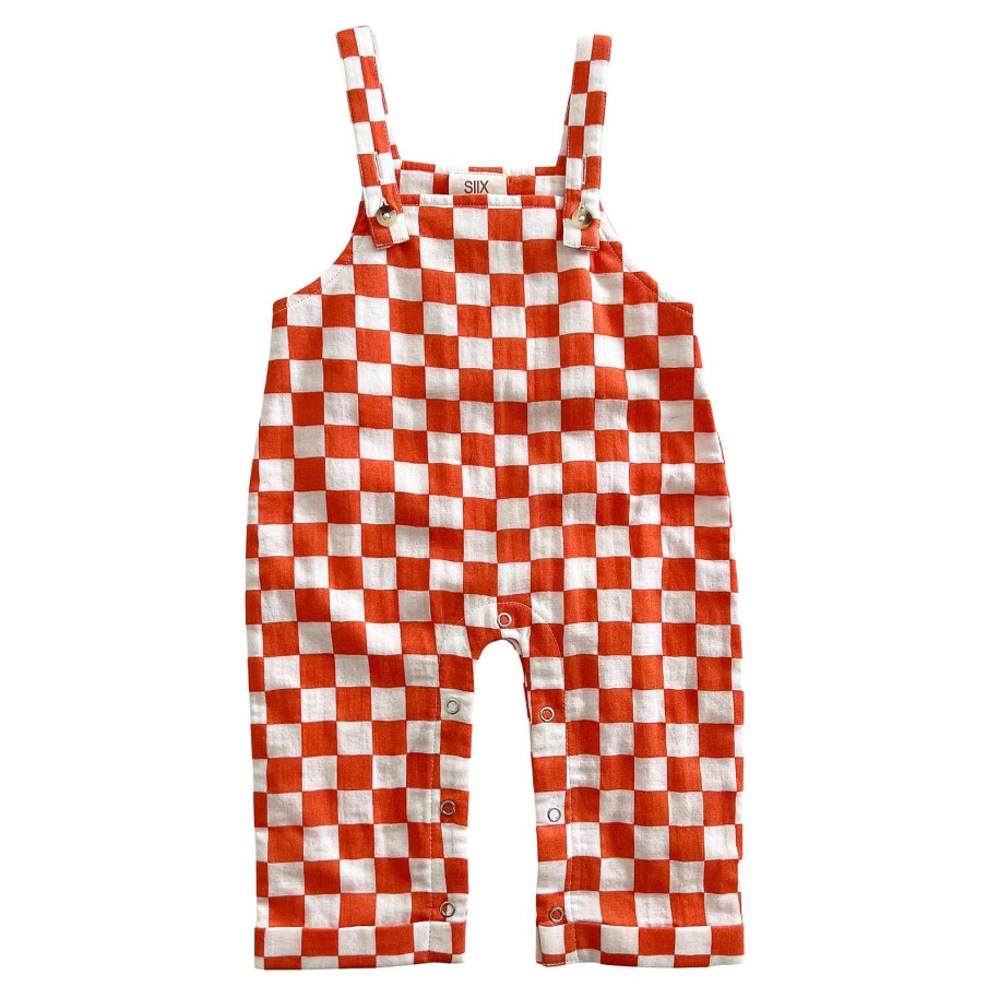 Boy SIIX Collection | Tangerine Checkerboard / Organic Phoenix Overall