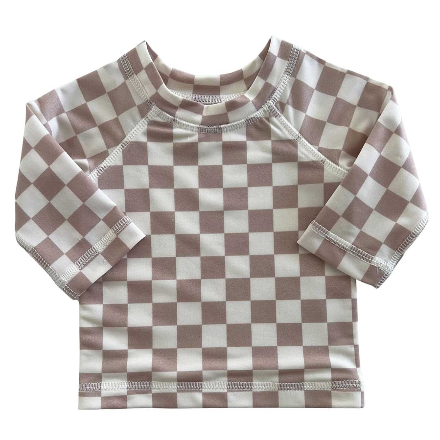 Boy SIIX Collection | Tiramisu Checkerboard / Maui Rashguard / Upf 50+