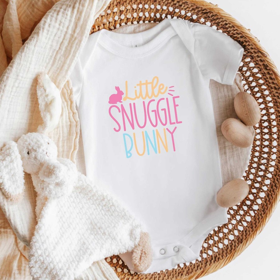 Girl The Juniper Shop | Little Snuggle Bunny Short Sleeve Bodysuit, White