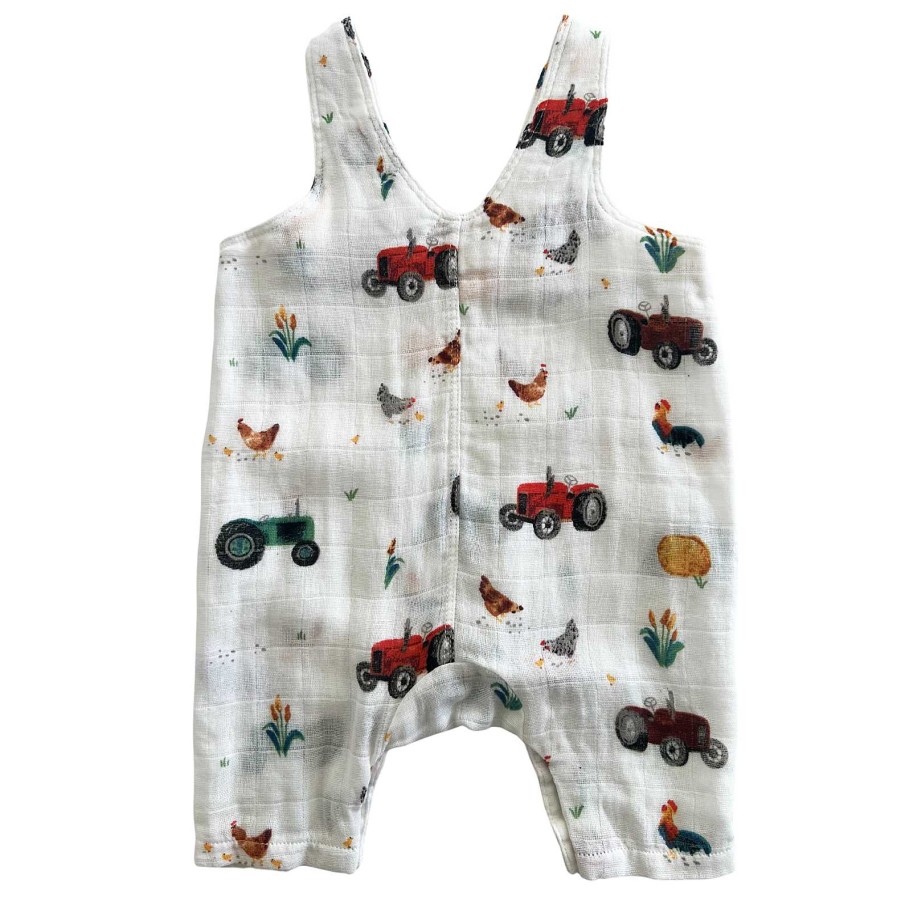 Girl Angel Dear | Muslin Overall, Tractors