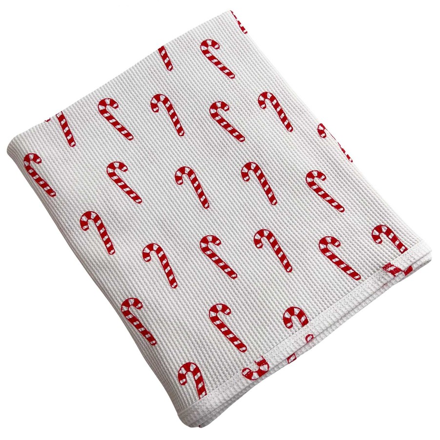 Baby Stuff SpearmintLOVE | Organic Cotton Waffle Swaddle, Candy Cane