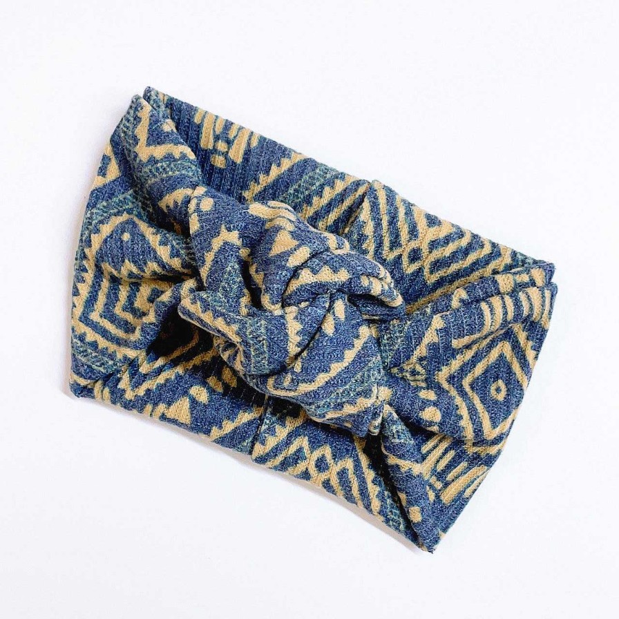 Girl Eyee Kids | Twist Knot Headband, Indigo Aztec