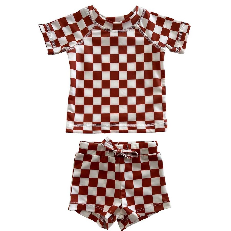 Boy SIIX Collection | Stracciatella Checkerboard / Cove Rashguard Set / Upf 50+