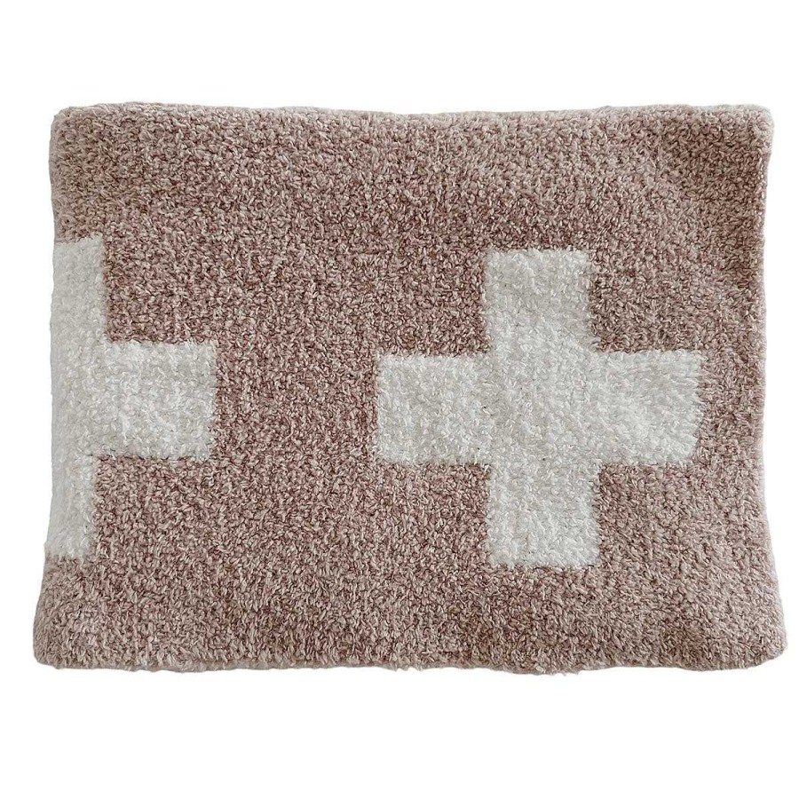 Baby Stuff phufy | Phufy Bliss Mini Blanket, Cocoa/White Cross