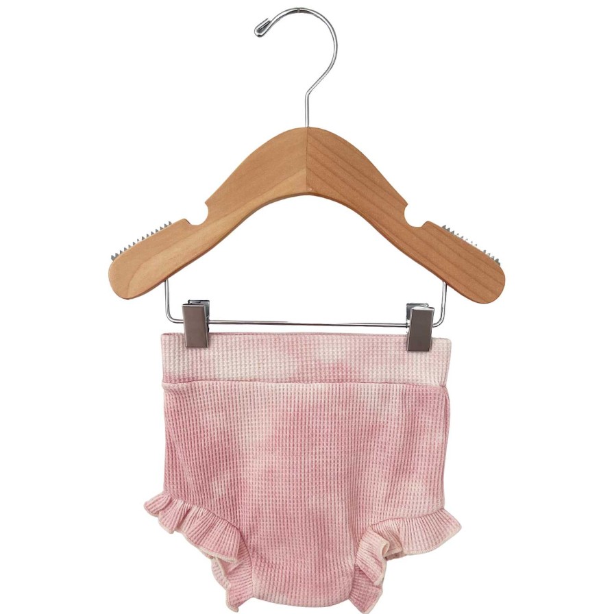 Girl SpearmintLOVE | Organic Waffle Ruffle Bloomer, Ballet Pink Tie Dye