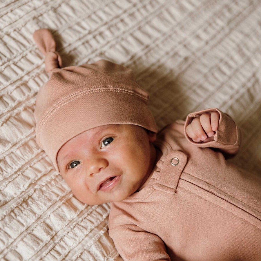 Accessories L'ovedbaby | Organic Top Knot Beanie, Adobe